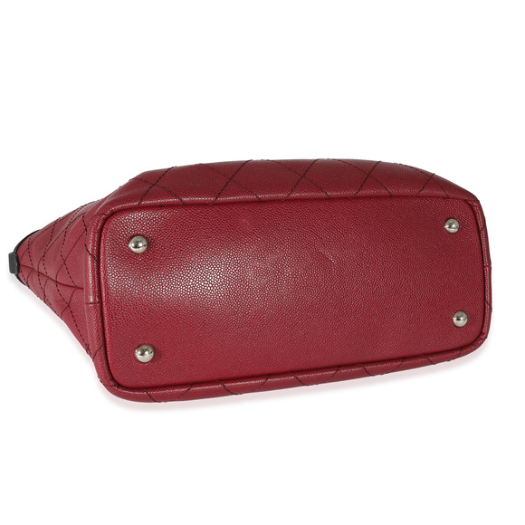 Chanel Burgundy Quilted Caviar Fever Tote - Picture 4 of 6